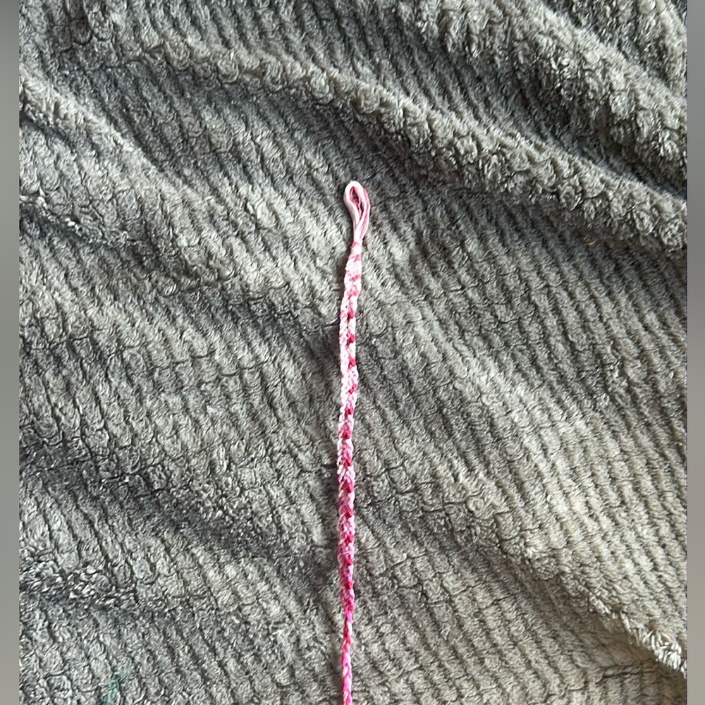 Hand made. Pink/white colors